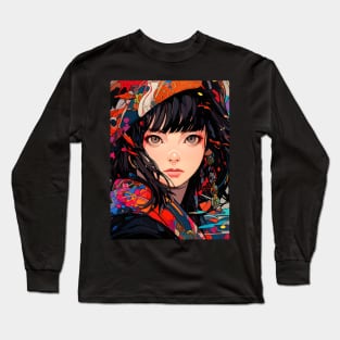 Cybernetic Journeys: Ghost in the Shell Aesthetics, Techno-Thriller Manga, and Mind-Bending Cyber Warfare Art Long Sleeve T-Shirt